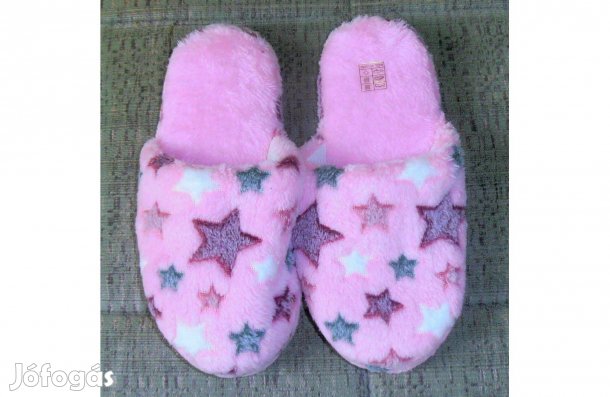 Női puha, csillagmintás házipapucs 38/39 rózsaszín