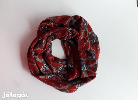 Női puha bagoly mintás bordó sál körsál_