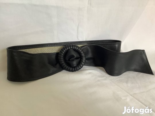 Női puha műbőr fekete öv