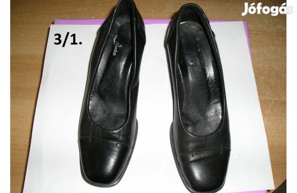Női retro fekete bőrcipő - 40-es