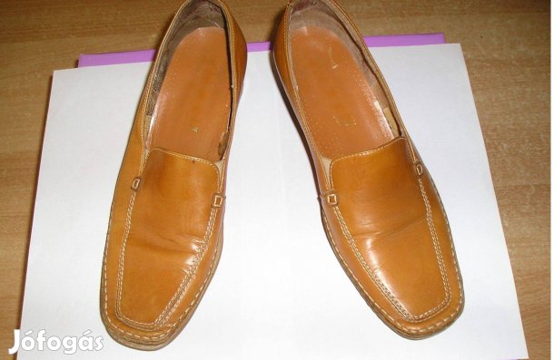 Női retro sárga bőrcipő - 40-es