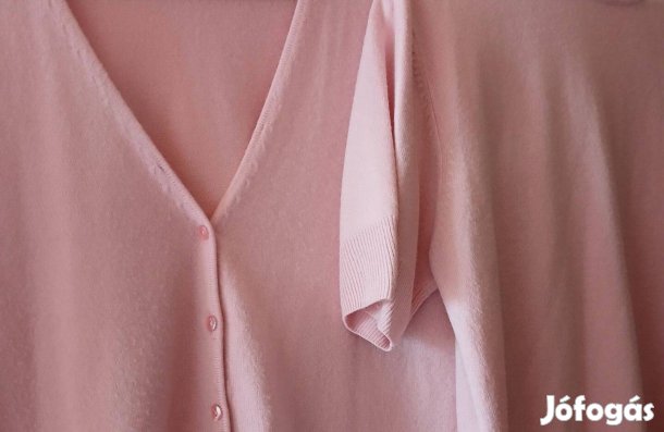 Női rózsaszín kardigán,+ blúz,szettben 46-48-méret!/80