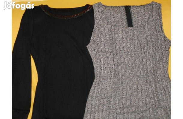 Női ruha, alkalmi, díszes, fekete, és szép, szürke, csinos. M -es