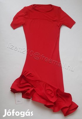 Női ruha latin táncruha új címkés rövid nadrággal piros A2