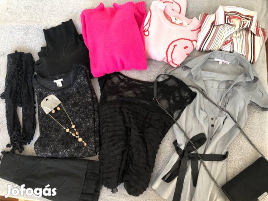 Női ruhák/sál/blúzok/táska/bizsu M/L méretben