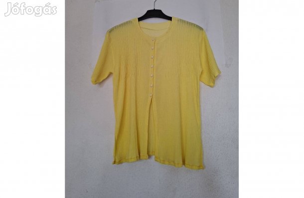Női sárga rövid ujjú gombos blúz