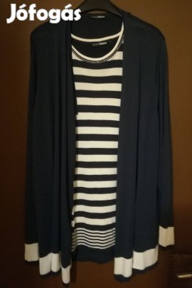 Női sötétkék kardigán és blúz szettben,50 -méretben!/76