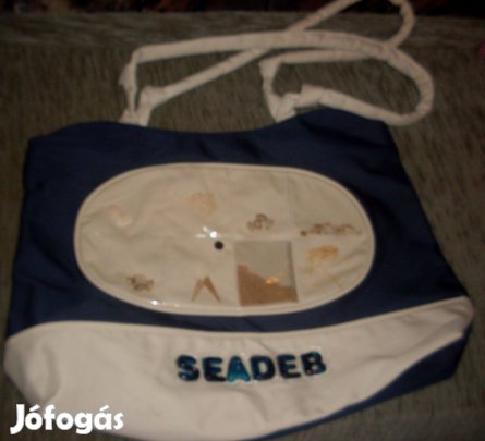 Női strandtáska,új,különleges, elől tenger gyümölcsei díszítés!/13