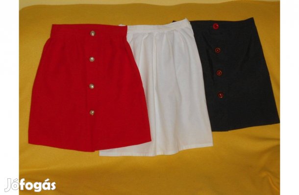 Női szoknya, miniszoknya.Fehér, hosszabb.Színes,gombos. S/M