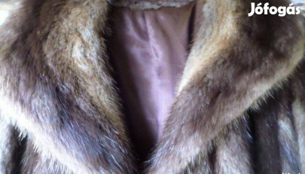 Női szőrme bunda + kalap gyönyörű extra meleg téli kabát