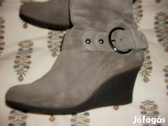 Női teletalpas Dawe Mayer hasítottbőr bokacsizma,újszerű,40-méret!