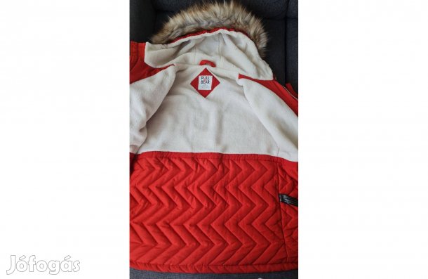 Női télikabát, piros színű