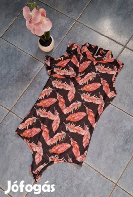 Női toll mintás body S méret