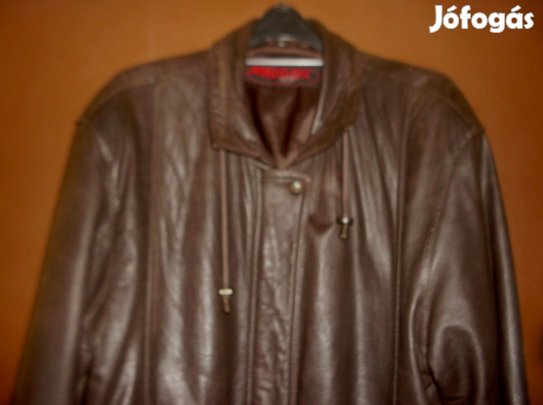Női,vajpuha,barna,valódibőr télikabát, belül,steppelt,46-48-méret!/27