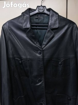 Női valadibőr,fekete puha dzseki,blézer,44-méret szinte új!/27