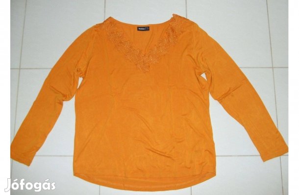 Női vékony pamut napsárga hosszú ujjú póló 46 méret