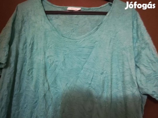 Női világos zöld gyűrt selyem felső,48-50-méret,szinte új!/76