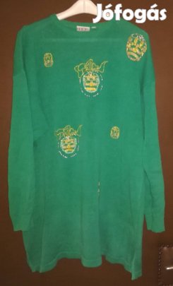 Női,zöld hosszú fazonú pulcsi 50-méretben!/52