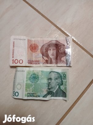 Norvég korona 100 50 cimlet