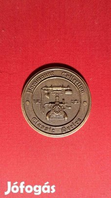 Nosztalgikus tárcsás telefon érme