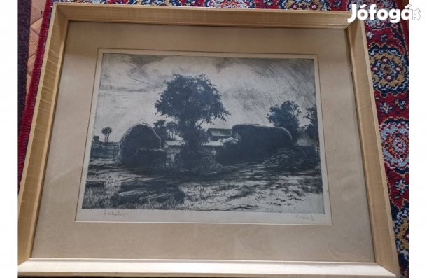 Novák Lajos: Fatelep (rézkarc)