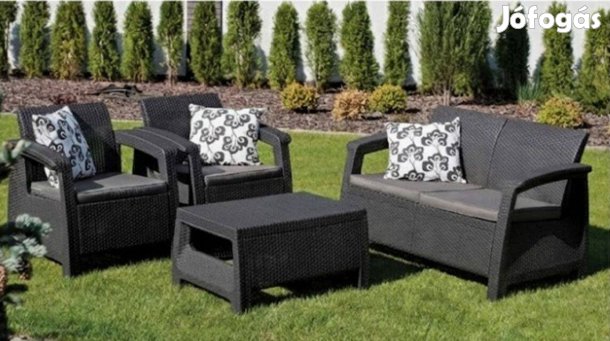 Novara Lite 4 személyes kerti bútorszett Antracit-Barna