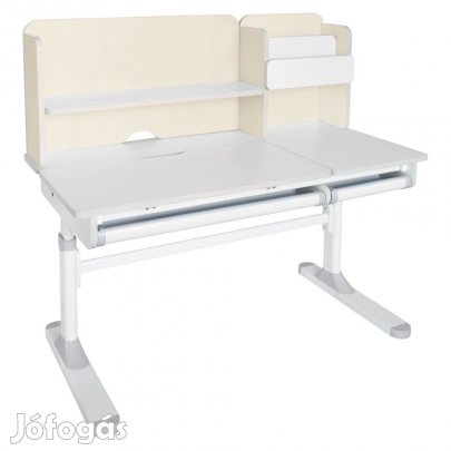 Növekvő íróasztal, natúr/fehér, LEDIN