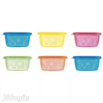 Nuby 6db 300ml-es ételtároló edényke, OUTLET termék