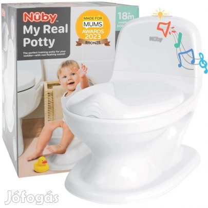 Nuby gyerek wc valódi öblítési hanggal-fehér OUTLET termék