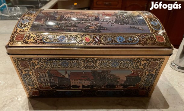 Nürnbergi kekszes fém doboz gyűjtői darab kitűnő állapotban