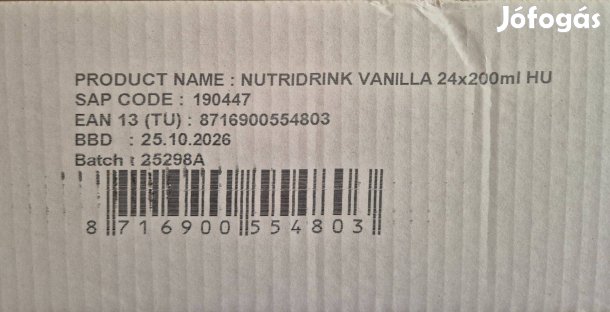 Nutridrink vaniliás egy karton 24 db+1 db