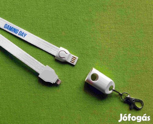 Nyakba is akasztható adatkábel karabineres kulcstartóval * Új! * 500 F