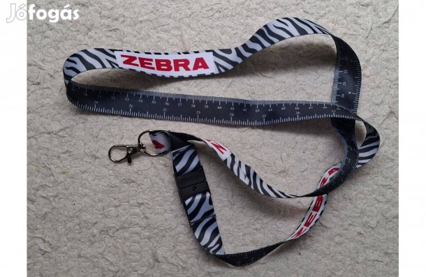 Nyakba is akasztható karabineres kulcstartó * Z E B R A felirattal