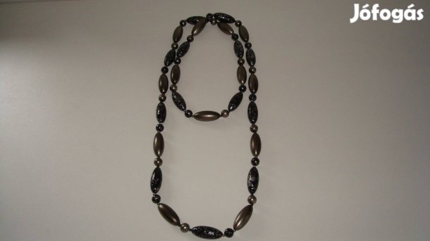 Nyaklánc - Ezüst színű/feketés - Új ! 60 cm hosszú