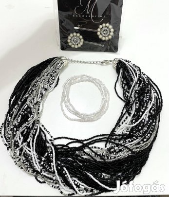 Nyaklánc-karkötő-hajcsat szett