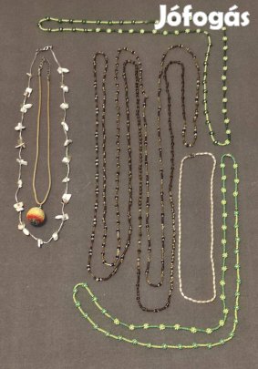 Nyakláncok (6db, zöld-barna csomag)