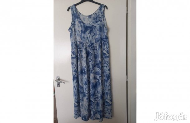 Nyári, kék-fehér hosszú ruha, L-es