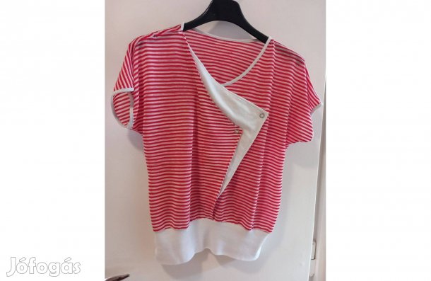 Nyári blúz piros-fehér csíkkal, remek állapotban eladó