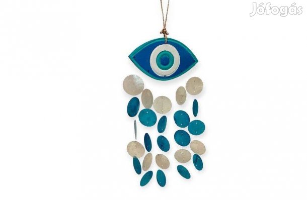 Nyári függő dekoráció fa görög szem motívummal