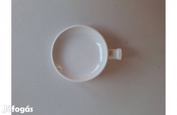 Nyeles kerek fehér porcelán labor eszköz 8 cm