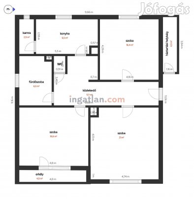 Nyíregyháza 136 nm2 lakás 3 szoba, garázs, műhely, tároló, kert