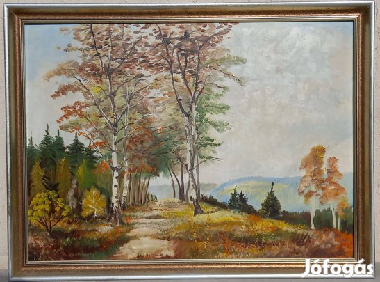 Nyírfás olajfestmény olaj festmény