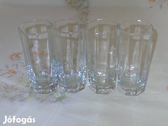 Nyolcszögletű üveg csőpohár ( 4 db. ) eladó