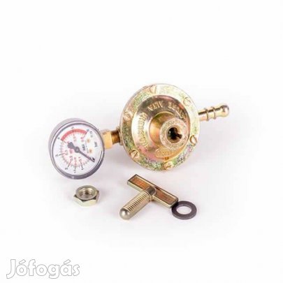 Nyomásszabályozó PB palackra manométerrel 6kg/h 0-4 bar. Új