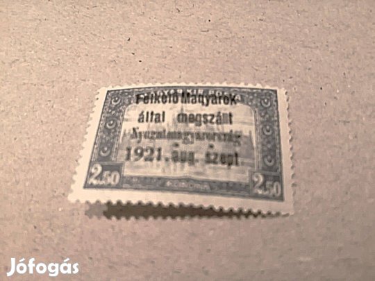 Nyugat-Magyarország I. 2,5 K hármaslyuk 1921 Bodor garanciával
