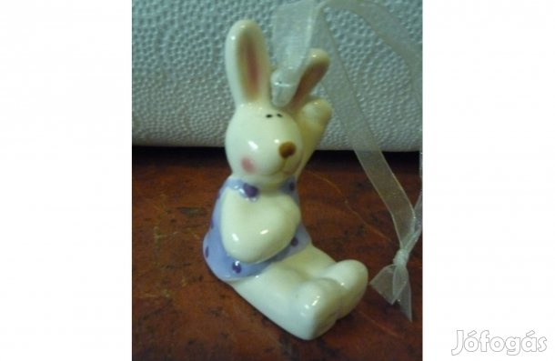 Nyuszi lány dísztárgy organza szalaggal