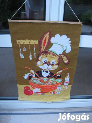 Nyuszi textil, falikép