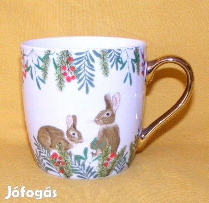 Nyuszis porcelán bögre