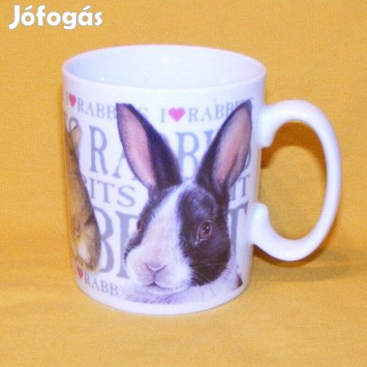 Nyuszis porcelán bögre