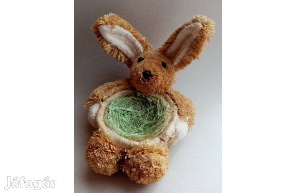 Nyuszis raffia (sisal, szalma) kosárka / Húsvéti dekoráció